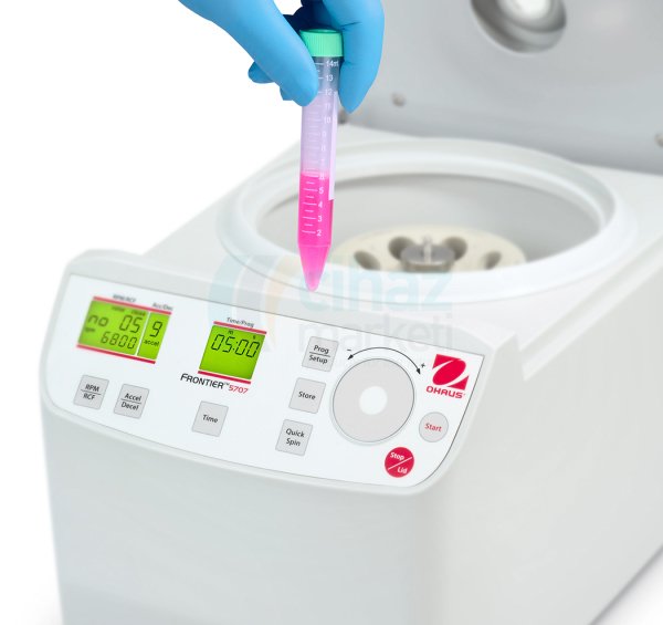 OHAUS FC5707-K Santrifüj, 200-6800 rpm, RCF 4445g, 8x15 ml Açılı Rotor Dahil