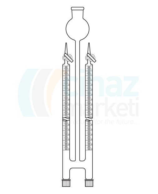 Çalışkan Cam Teknik LG025.17.0025 Hoffmann Elektroliz Büreti 25 ml Hacim
