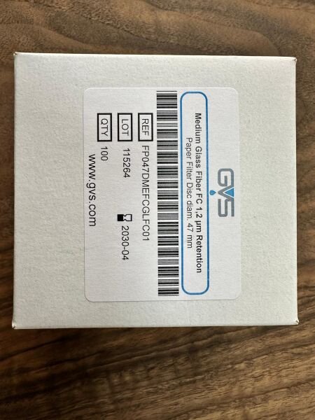 GVS Cam Elyaf Filtre (47 mm, 1.2 µm, 100 Adet/Paket)