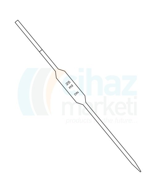 Çalışkan Cam Teknik LG025.22.0050 Pipet, Bullu 50 ml Hacim