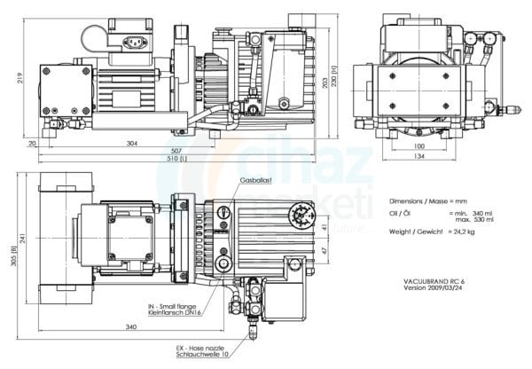 Vacuubrand RC 6 Hybrid Vakum Pompası