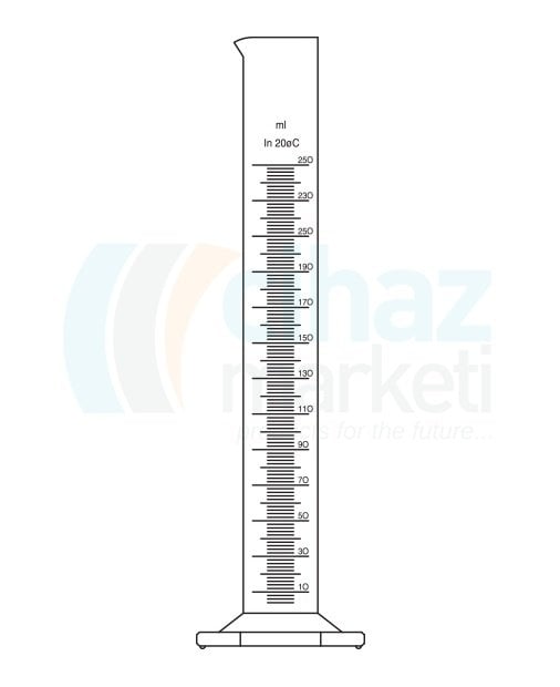 Çalışkan Cam Teknik LG025.26.0005 Mezür, Uzun Tip, Altıgen Tabanlı 5 ml Hacim