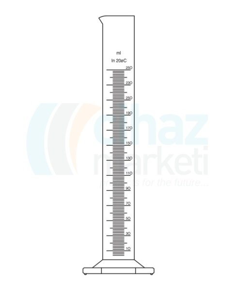 Çalışkan Cam Teknik LG025.26.1000 Mezür, Uzun Tip, Altıgen Tabanlı 1000 ml Hacim