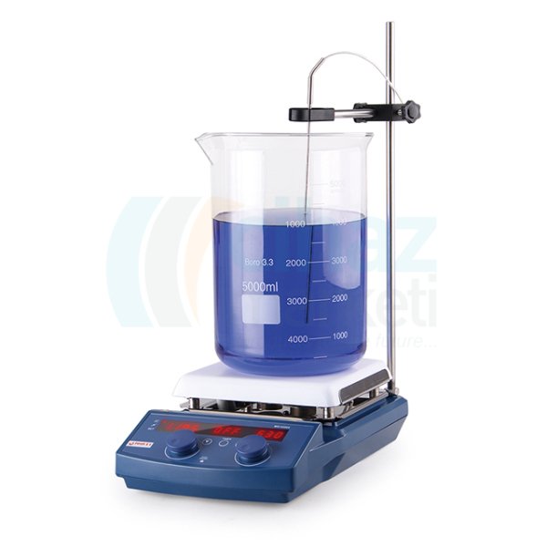 FOUR E’s 7’’ Dijital Isıtıcılı Manyetik Karıştırıcı 550°C 20L, Stand ve Sıcaklık Probu İle