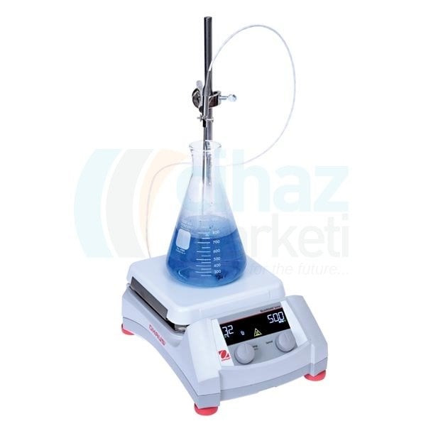 OHAUS e-G51HS07C Isıtıcılı Manyetik Karıştırıcı, 60-1600 rpm, Oda Sıc-500°C, 15l, 17.8x17.8cm, Seramik, Dijital