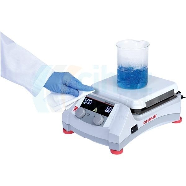 OHAUS e-G51HS07C Isıtıcılı Manyetik Karıştırıcı, 60-1600 rpm, Oda Sıc-500°C, 15l, 17.8x17.8cm, Seramik, Dijital