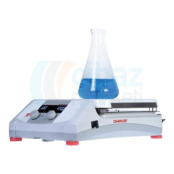 OHAUS e-G51HS10C Isıtıcılı Manyetik Karıştırıcı, 60-1600 rpm, Oda Sıc-500°C, 18l, 25.4x25.4cm, Seramik, Dijital