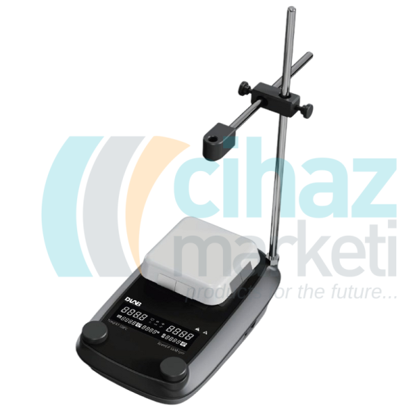 DLAB DMS4-550 Package - LCD Dijital Kontrollü 4 İnç Isıtmalı Manyetik Karıştırıcı (Zamanlayıcılı) + Sıcaklık Sensörü ve Destek Kelepçesi Dahil