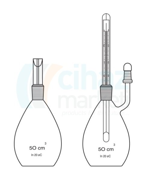 Çalışkan Cam Teknik LG025.31.0100   Piknometre, Gay Lussac, Termometresiz 100 ml Hacim