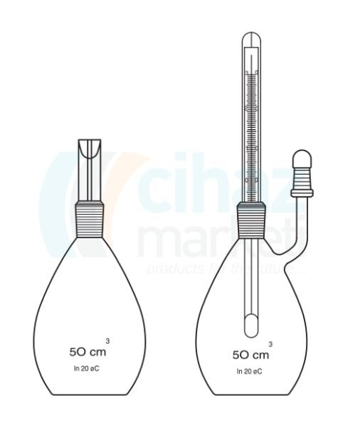 Çalışkan Cam Teknik LG025.32.0025  Piknometre, Gay Lussac, Termometreli 25 ml Hacim