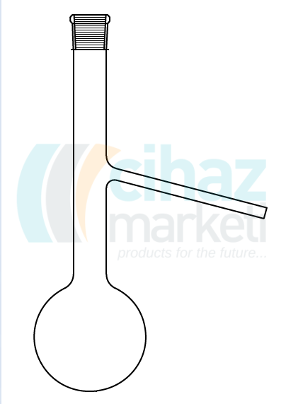 Çalışkan Cam Teknik LG006.17.0125  Engler distilasyon balonu, Şilifli 125 ml Hacim, NS: 19/26