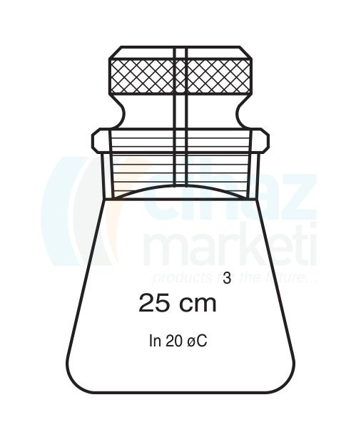 Çalışkan Cam Teknik LG025.33.0050 Piknometre, Hubbard 50 ml Hacim