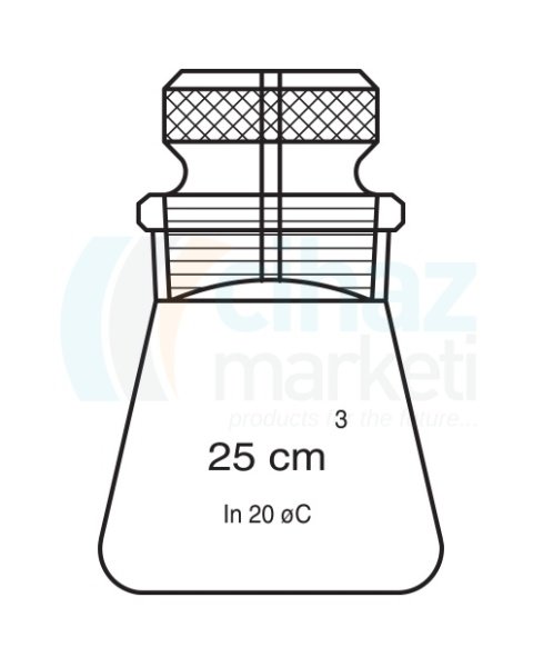 Çalışkan Cam Teknik LG025.33.0050 Piknometre, Hubbard 50 ml Hacim
