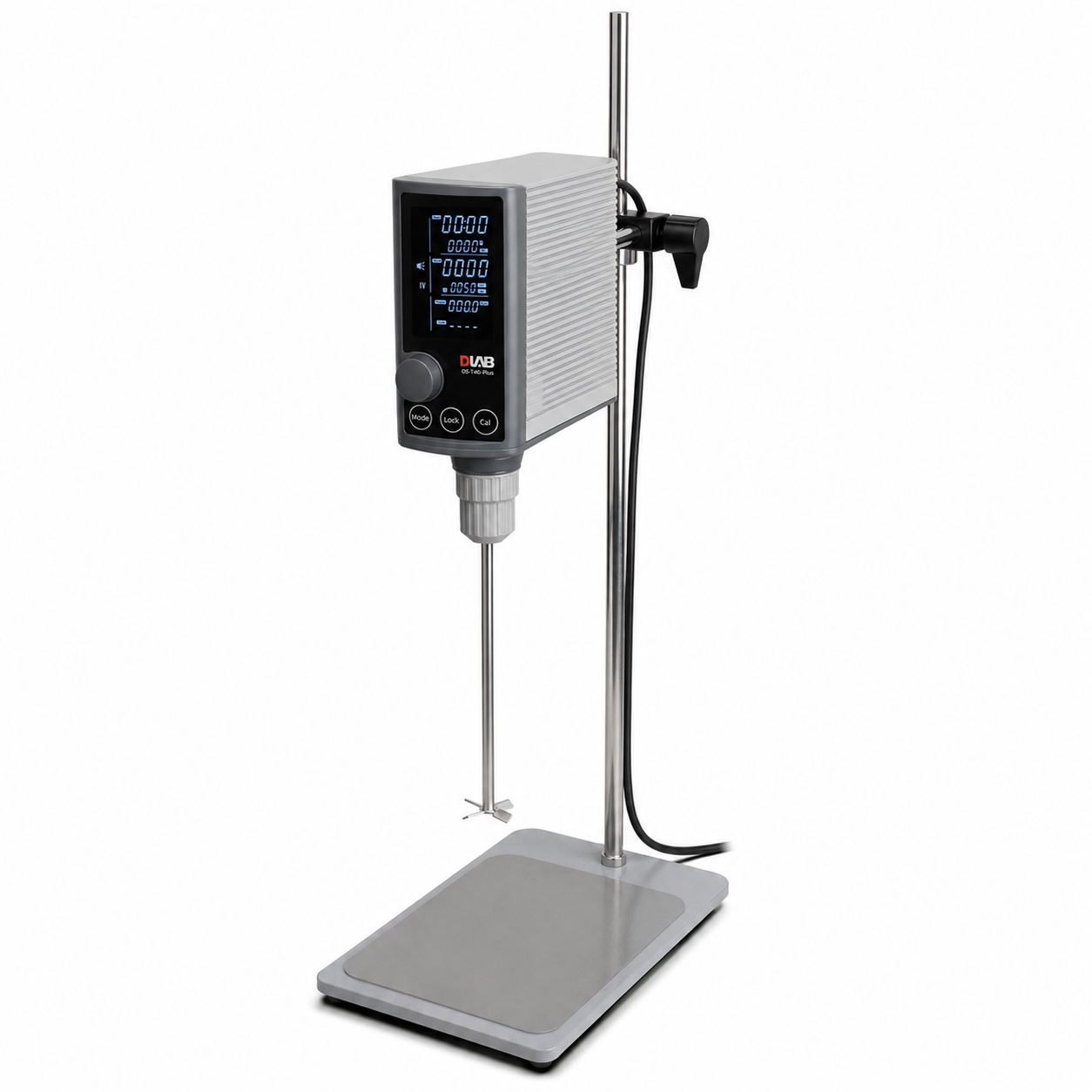 DLAB OS-T40-Plus Package-1 - LCD Dijital Zamanlayıcılı Mekanik Karıştırıcı + Düz Stant + Şaft