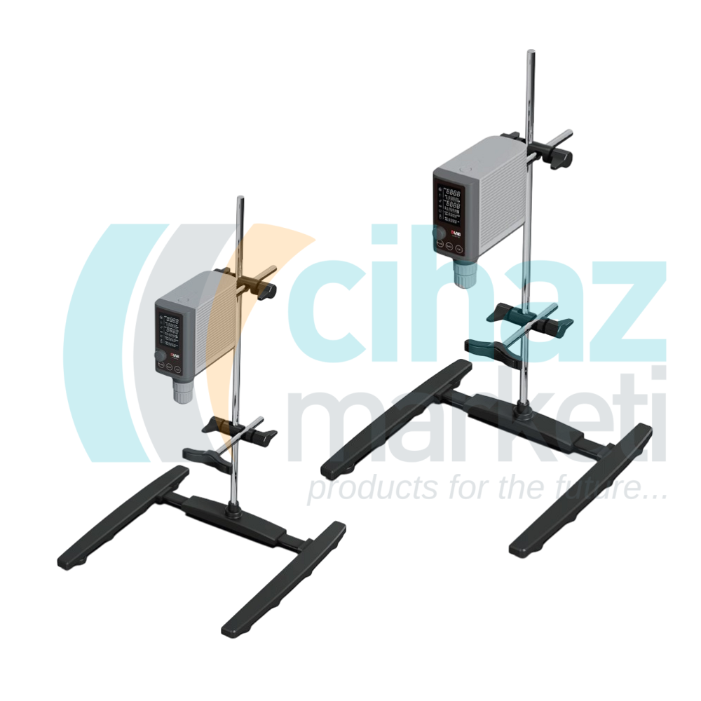 DLAB OS-T60-Plus Package-1 - LCD Dijital Zamanlayıcılı Mekanik Karıştırıcı + Stant + Şaft