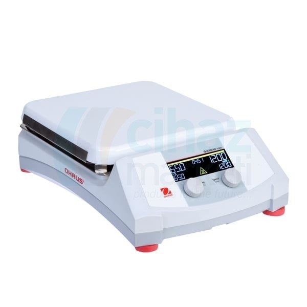 OHAUS e-G71HS10C Isıtıcılı Manyetik Karıştırıcı, 60-1600 rpm, Oda Sıc-500°C, 18L, 25.4x25.4cm, Seramik, Dijital