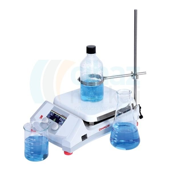 OHAUS e-G71HS10C Isıtıcılı Manyetik Karıştırıcı, 60-1600 rpm, Oda Sıc-500°C, 18L, 25.4x25.4cm, Seramik, Dijital