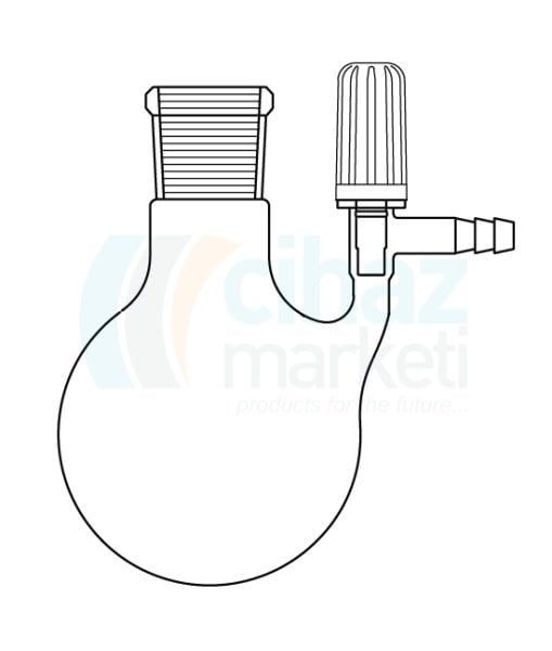 Çalışkan Cam Teknik LG007.03.2901  Azot (Schlenk) balonu, PTFE Valf musluklu 50 ml Hacim, NS: 29/32