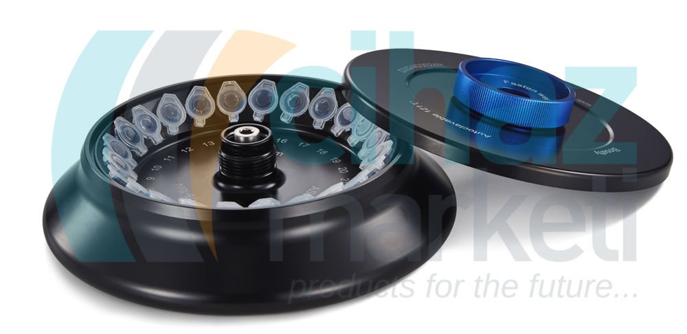 DLAB AS24-2 Alüminyum Alaşımlı Rotor Kiti Kapaklı, Sabitleme Klipsli ve O'ringli, D3024 ve D1524R ile Kullanılır 15000rpm, 2mL/1.5mL×24/0.2mL×24/0.5mL×24