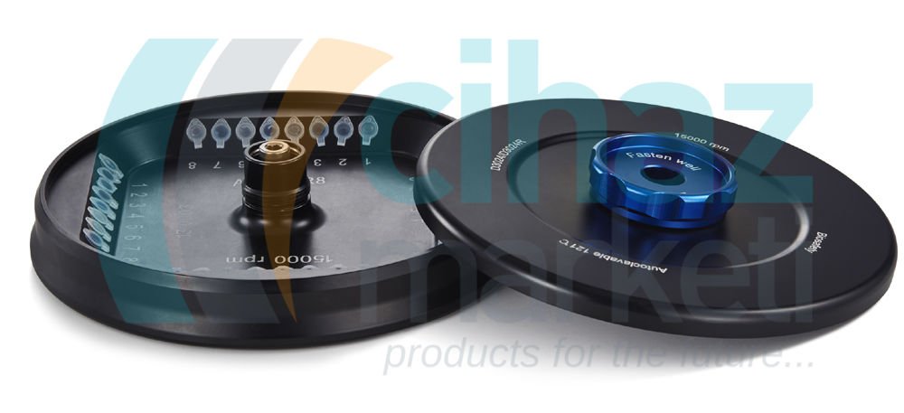 DLAB AS4-PCR8 Alüminyum Alaşımlı Rotor Kiti Kapaklı, Sabitleme Klipsli ve O'ringli, D3024 ve D1524R ile Kullanılır 15000rpm, 0.2mL/PCR8×4