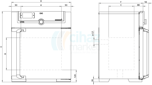 Memmert UN55 Etüv 53 L / +5 °C ~ +300 °C
