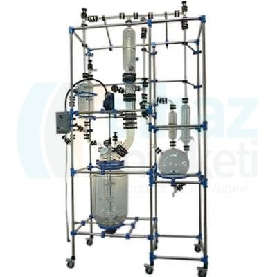 TOPTION TOPT-50L Ceketli Reaktör Seti 50 Lt, Metal Standlı, Karıştırıcılı, Cam Soğutuculu