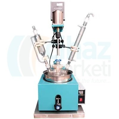 TOPTION TOPT-50L Ceketli Reaktör Seti 50 Lt, Metal Standlı, Karıştırıcılı, Cam Soğutuculu