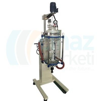 TOPTION TOPT-100L Ceketli Reaktör Seti 100 Lt, Metal Standlı, Karıştırıcılı, Cam Soğutuculu
