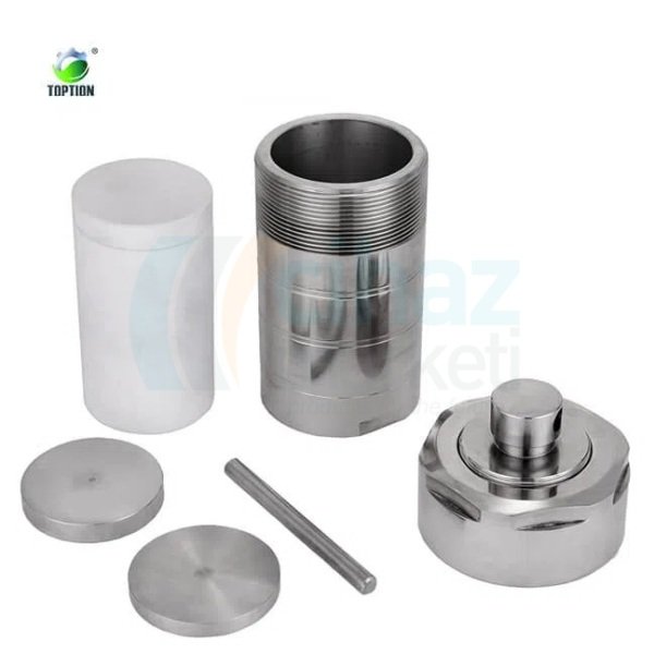 TOPTION TOPT-HT50 Hidrotermal Sentez Reaktörü, Paslanmaz Çelik , 50 ML PTFE insert , 220 C , Max 30 Bar