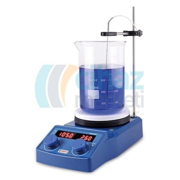 FOUR E’s MI0102003 5’’ Dijital Isıtıcılı Manyetik Karıştırıcı 280°C 5L, Stand ve Sıcaklık Probu ile