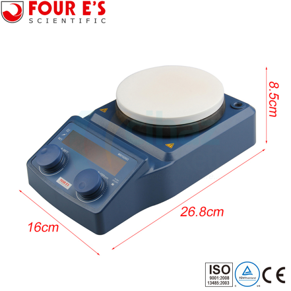 FOUR E’s MI0102003 5’’ Dijital Isıtıcılı Manyetik Karıştırıcı 280°C 5L, Stand ve Sıcaklık Probu ile