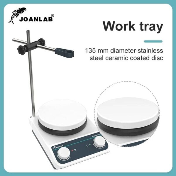 JOANLAB HS5 Analog Isıtıcılı Manyetik Karıştırıcı – Destek Çubuğu ve Kelepçeli Set - 2 L, 260 °C, 200~1500 rpm