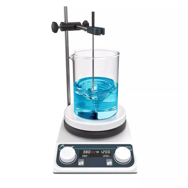 JOANLAB HS5C Dijital Isıtıcılı Manyetik Karıştırıcı Set, PT1000 Probu + Destek Çubuğu + Kelepçe, 2 L, 280 °C, 200~1500 rpm