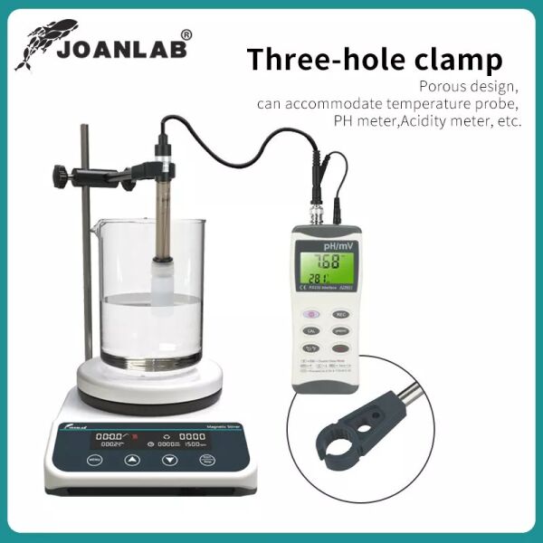 JOANLAB HS5Pro Dijital Isıtıcılı Manyetik Karıştırıcı PT1000 Sıcaklık Probu + Destek Çubuğu + Kelepçe, 2 L, 310 °C, 50–1500 rpm