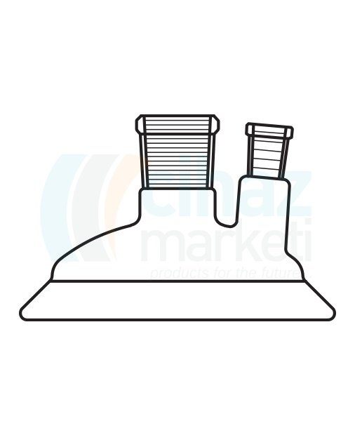 Çalışkan Cam Teknik LG026.02.1229 Reaktör İçin, İki Boyunlu Kapak 120 Flanş Ölçüsü DN, NS: 29/32 - 29/32