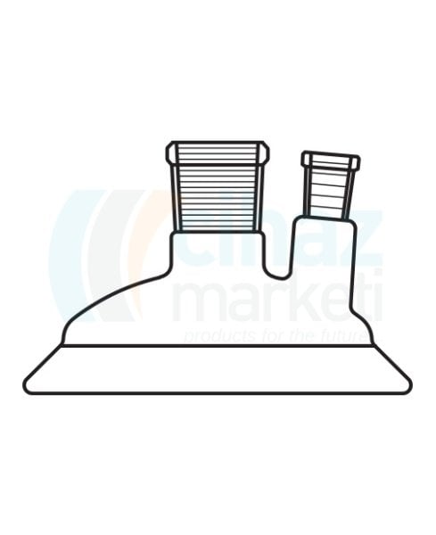 Çalışkan Cam Teknik LG026.02.1229 Reaktör İçin, İki Boyunlu Kapak 120 Flanş Ölçüsü DN, NS: 29/32 - 29/32