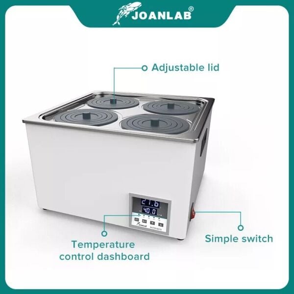 JOANLAB WB100-4F Dijital Su Banyosu RT ~ 99,9 °C, Kuru Çalışma Önleyici Modlu