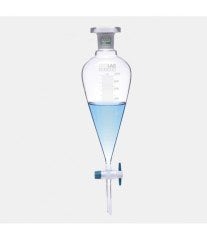 ISOLAB 031.02.050 ayırma hunisi - cam - konik - dereceli - PTFE musluklu - 50 ml