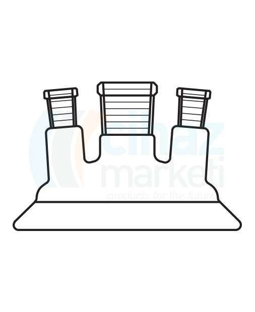 Çalışkan Cam Teknik LG026.03.1229 Reaktör İçin, Üç Boyunlu Kapak 120 Flanş Ölçüsü DN, NS: 29/32 - 29/32