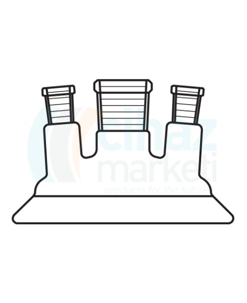 Çalışkan Cam Teknik LG026.03.1245 Reaktör İçin, Üç Boyunlu Kapak 120 Flanş Ölçüsü DN, NS: 45/40 - 29/32