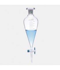 ISOLAB 031.02.902 ayırma hunisi - cam - konik - dereceli - PTFE musluklu - 2000 ml