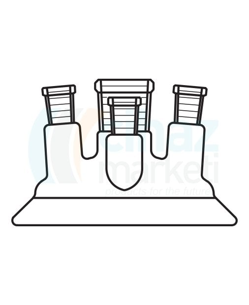 Çalışkan Cam Teknik LG026.04.6014 Reaktör İçin, Dört Boyunlu Kapak 60 Flanş Ölçüsü DN, NS: 14.5/23 - 3 x 14.5/23
