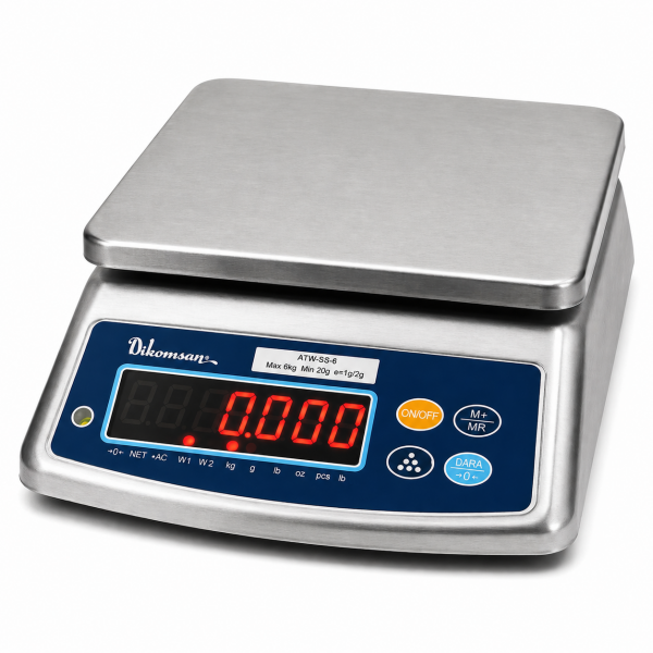 Dikomsan ATW-SS-6 Paslanmaz Tartım Terazisi 6 kg - 1g / 2g