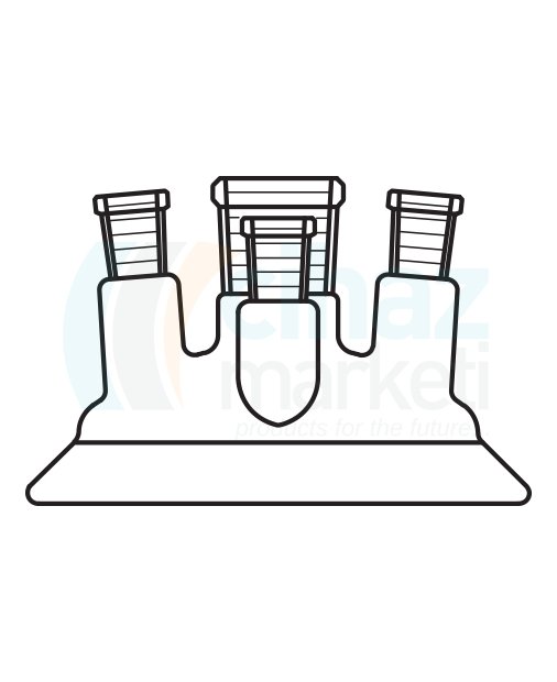 Çalışkan Cam Teknik LG026.04.6029 Reaktör İçin, Dört Boyunlu Kapak 60 Flanş Ölçüsü DN, NS: 29/32 - 3 x 14.5/23