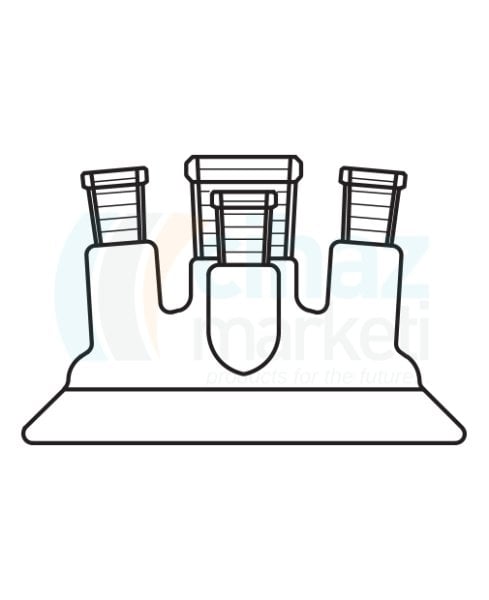 Çalışkan Cam Teknik LG026.04.6029 Reaktör İçin, Dört Boyunlu Kapak 60 Flanş Ölçüsü DN, NS: 29/32 - 3 x 14.5/23