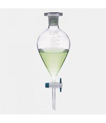 ISOLAB 031.04.250 ayırma hunisi - cam - armudi - dereceli - PTFE musluklu - 250 ml