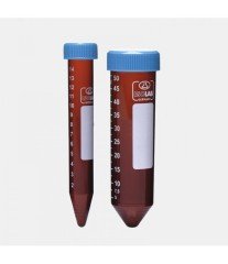 ISOLAB 078.12.001 tüp - santrfüj - amber - P.P - vidalı kapaklı - 15 ml