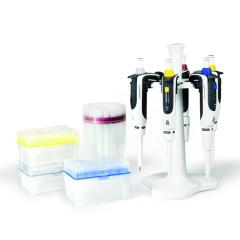 Brand Otomatik Pipet Seti 0,1-1 ul, 0,5-10 ul,10-100 ul pipetler, askıları ve kutulu uçları ile komple