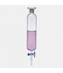 ISOLAB 031.06.100 ayırma hunisi - cam - silindirik - dereceli - PTFE musluklu - 100 ml