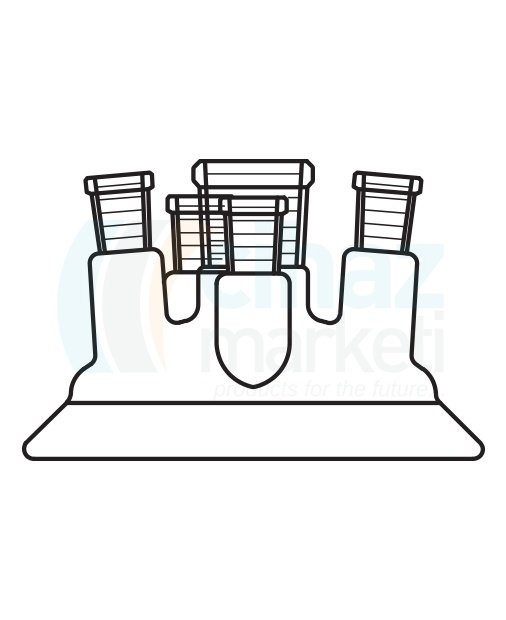 Çalışkan Cam Teknik LG026.05.1545 Reaktör İçin, Beş Boyunlu Kapak 150 Flanş Ölçüsü DN, NS: 45/40 - 29/32